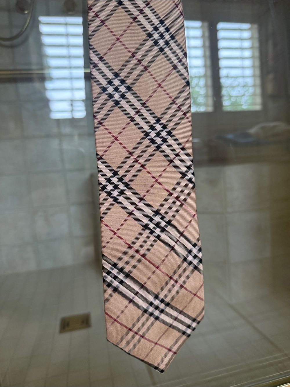 Burberry Classic Beige Plaid Men's Tie